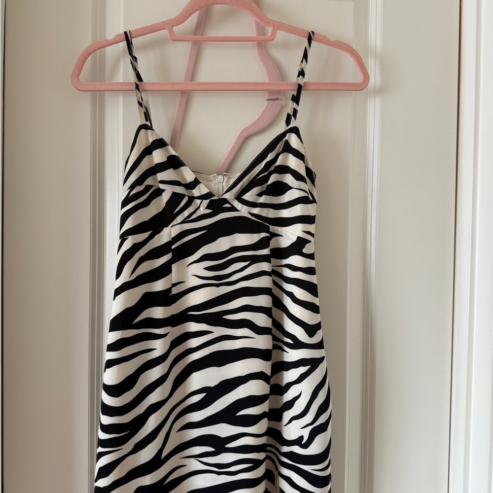 Zebra Print Spaghetti Strap Dress